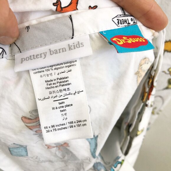 POTTERY BARN KIDS 100% Organic Cotton Dr. Seuss Twin Sheet - Picture 4 of 5